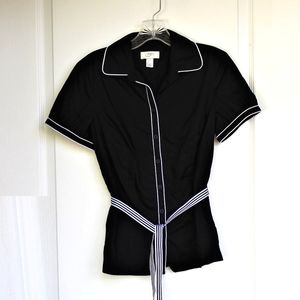 Loft black button up blouse